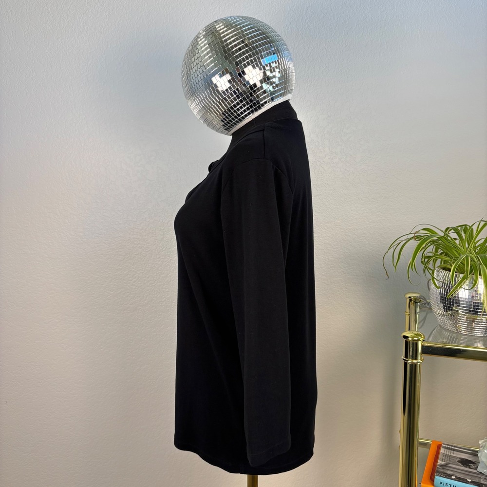 JONES NEW YORK SPORT Black Long Sleeve V-Neck Tunic Top Women's‎ Size L - Picture 6 of 11